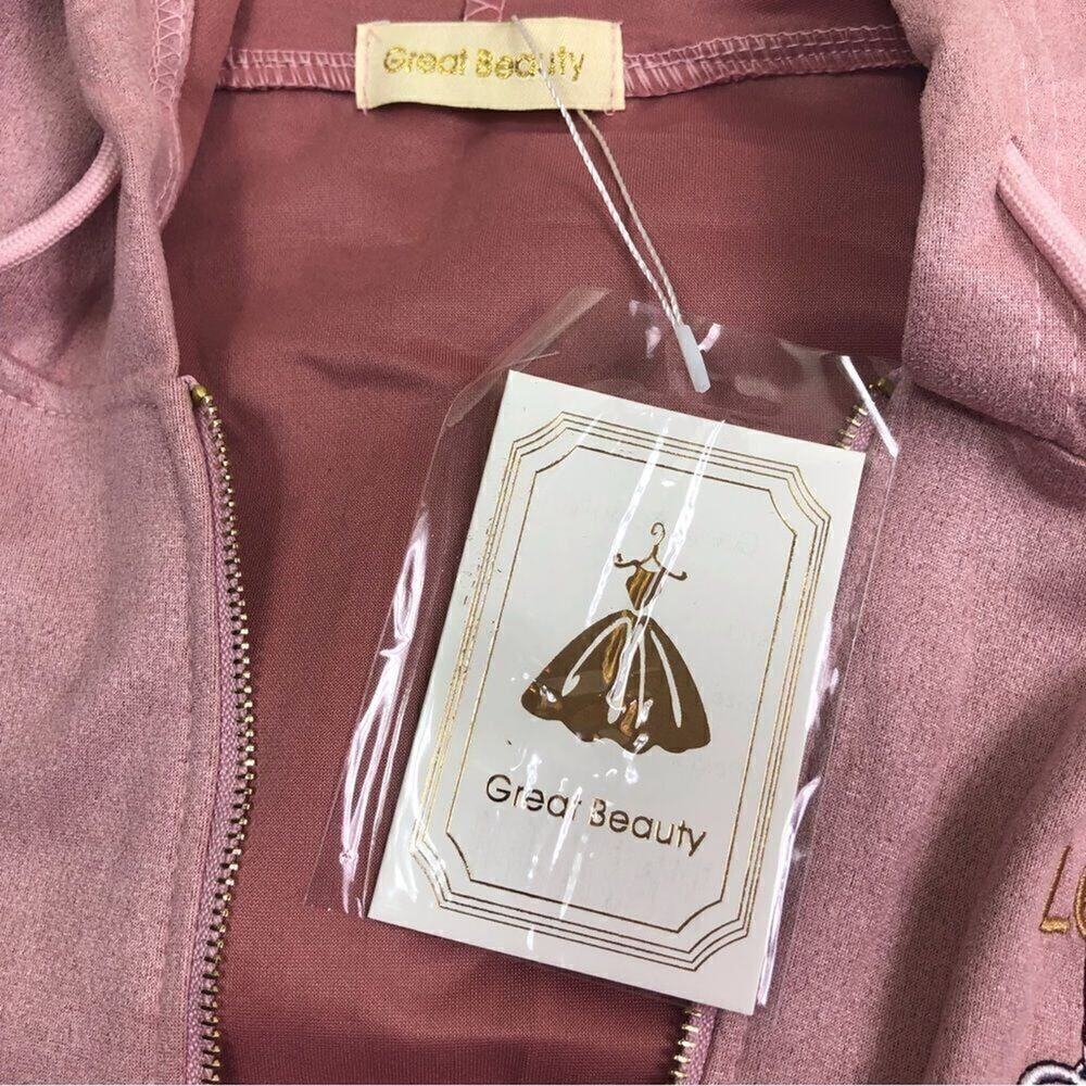 Designer Pink Embroidered Hooded Jacket - Picture 7 of 11